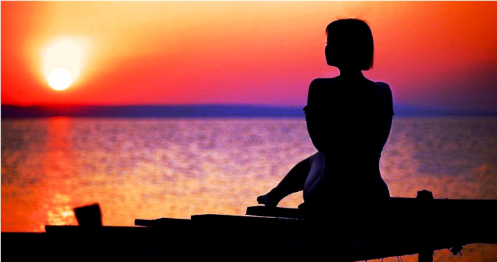 silueta puesta de sol