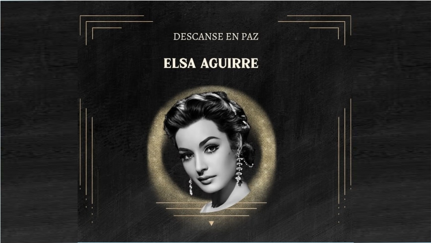 Elsa Aguirre, una de las máximas figuras del Cine de Oro mexicano, en una fotografía representativa de su trayectoria.